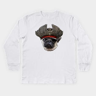 Pug Pirate Kids Long Sleeve T-Shirt